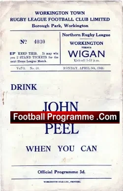 Workington Town Rugby v Wigan 1948