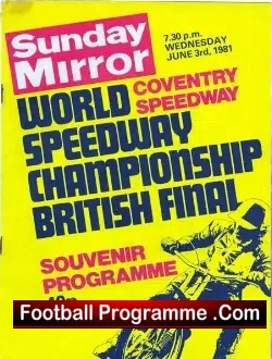 World Speedway Championship British Final 1981