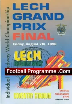 World Speedway Championship British Final 1998 - speedway programme