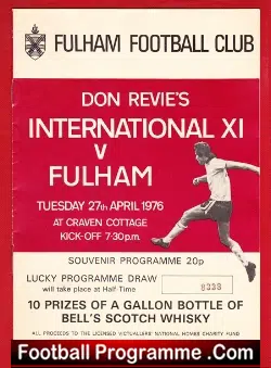Fulham v Don Revie International X1 1976