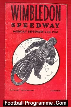 Wimbledon Speedway Counties Challenge Match 1961