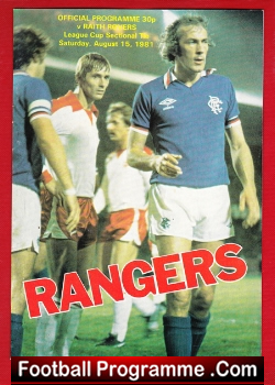 Glasgow Rangers v Raith Rovers 1981