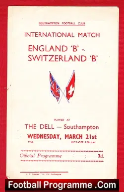 England v Switzerland 1956 - Duncan Edwards B International