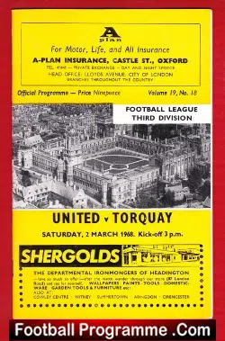 Oxford United v Torquay United 1968