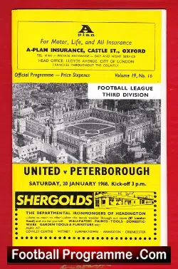 Oxford United v Peterborough United 1968