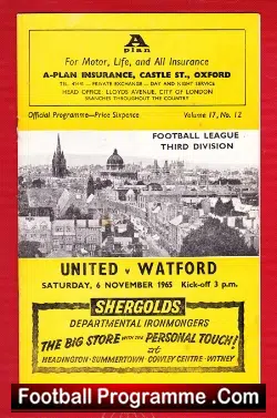 Oxford United v Watford 1965