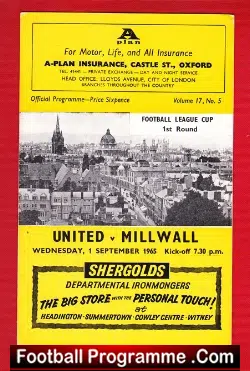 Oxford United v Millwall 1965
