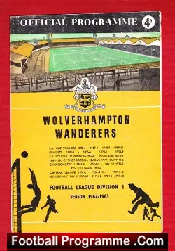 Wolves Wolverhampton v Burnley 1963