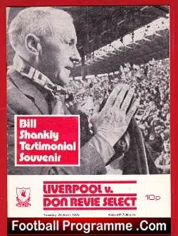 Bill Shankly Testimonial Benefit Match Liverpool 1975