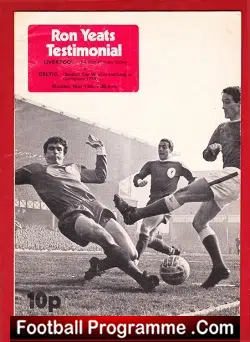 Ron Yeats Football Testimonial Match Liverpool 1974