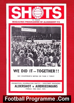 Aldershot v Airdrieonians Airdrie 1973 – Promotion Celebration