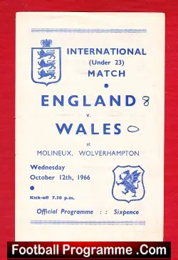 England v Wales 1966 - Under 23 Match Wolverhampton - Harris