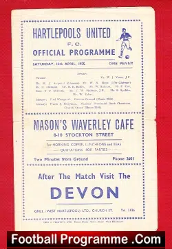 Hartlepool United v Mansfield Town 1955