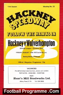 Hackney Speedway v Wolverhampton 1973