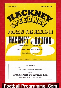 Hackney Speedway v Halifax 1973
