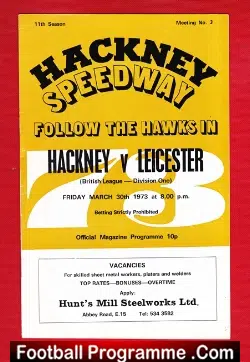 Hackney Speedway v Leicester 1973