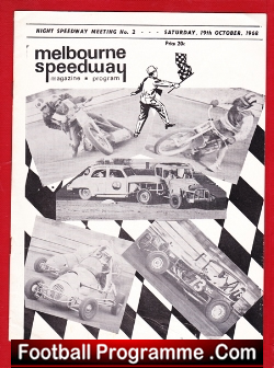 Australia Melbourne Night Speedway Programme 1968