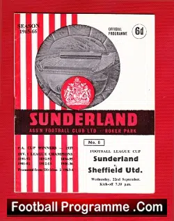 Sunderland v Sheffield United 1965 - League Cup