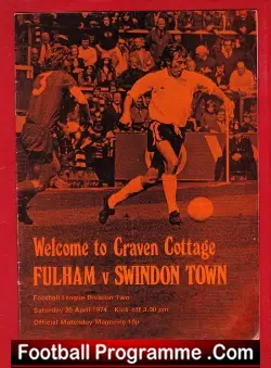 Fulham v Swindon Town 1974