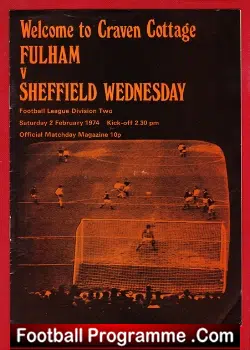Fulham v Sheffield Wednesday 1974