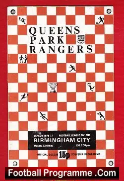 Queens Park Rangers v Birmingham City 1977 - Multi Signed