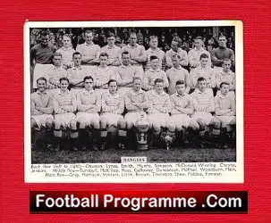 Glasgow Rangers Football Team Squad Card 1938