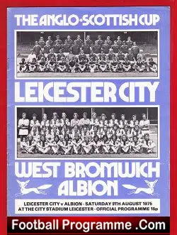 Leicester City v WBA 1975 – Anglo Scottish Cup QF