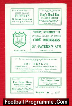Cork Hibernians v St Patricks Athletic 1963 – League Of Ireland