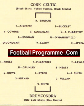 Cork Celtic v Drumcondra 1960 – Ireland Irish League