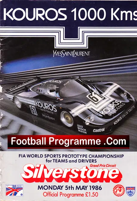 FIA World Sports Prototype Motor Racing Silverstone 1986