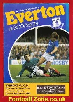 Everton v University College Dublin 1984 - ECWC ucd