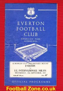 Everton v Inter Milan 1963 - European Cup Prelimanary Round