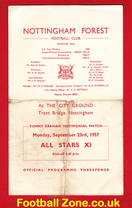 Nottingham Forest v All Stars 1957 – Bill Shankly
