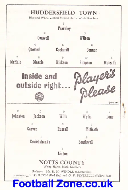 Huddersfield Town v Notts County 1956 – Denis Law First