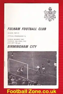 Fulham v Birmingham City 1972