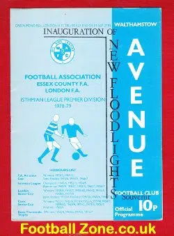 Walthamstow Avenue v West Ham United 1978 First New Floodlights