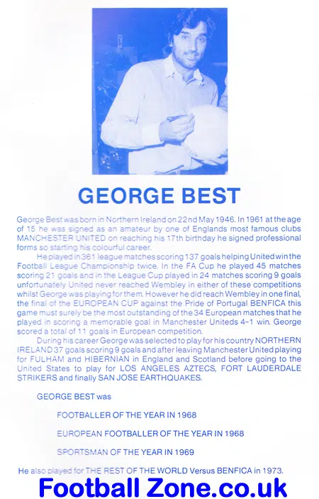 Tommy Tuite Testimonial Benefit 1987 Epsom Ewell - George Best