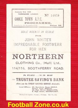 Goole Town v South Kirby 1948 – Yorkshire League 1940s