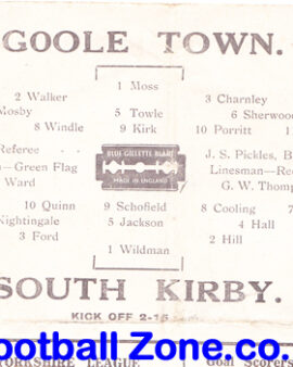 Goole Town v South Kirby 1948 – Yorkshire League 1940s
