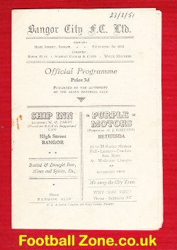 Bangor City v Winsford United 1951