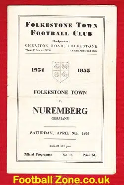 Folkstone Town v Nuremberg 1955 - Germany Team