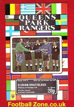 Queens Park Rangers v Slovan Bratislava 1976 - UEFA Cup
