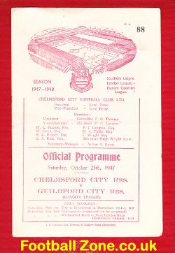 Chelmsford City v Guildford City 1947 - Reserves - Champions