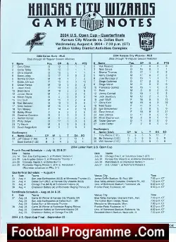 American Football Kansas City Wizards v Dallas Burn 2004 - sport programme
