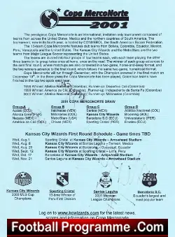 American Football Kansas City Wizards v Sporting Cristal 2001 + - signed programme