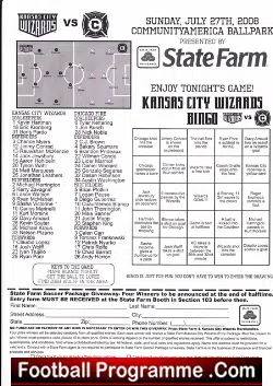 American Football USA Kansas City Wizards v Chicago Fire 2008 - sport programme