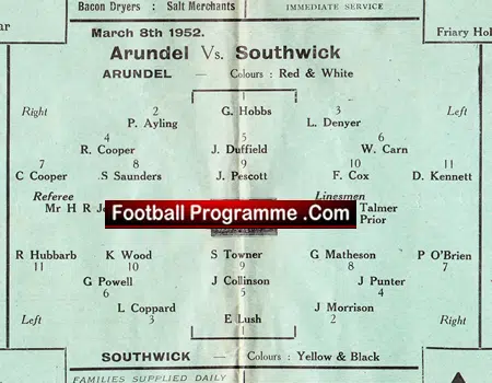 Arundel v Southwick 1952 – Plus Newspaper Articles