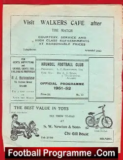 Arundel v Southwick 1952 – Plus Newspaper Articles
