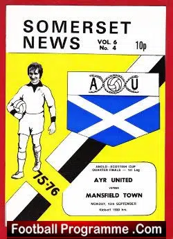 Ayr United v Mansfield Town 1975 – Anglo Scottish Cup QF