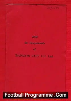 Bangor City v Darwen 1950 - Red VIP Edition - football programme